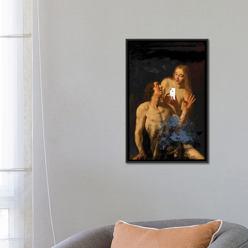 « original sin », impression sur toile, H 26 po x l 18 po x P 1,5 po, Pas de tapis, Toile avec cadre noir