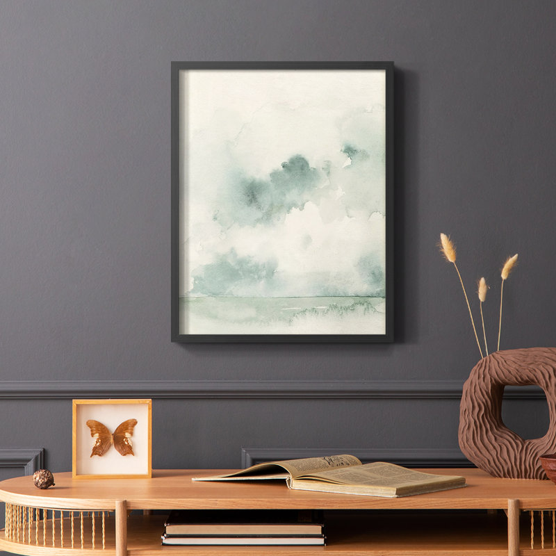«Ocean Impression I», reproduction encadrée - bois massif, H 28 po x l 22 po, Noir