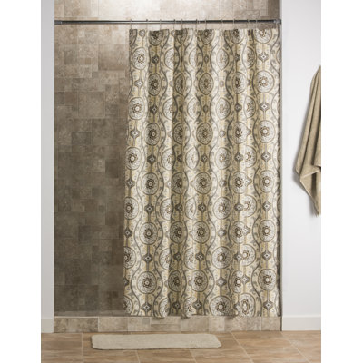 Izmir 100% Cotton Geometric Single Shower Curtain