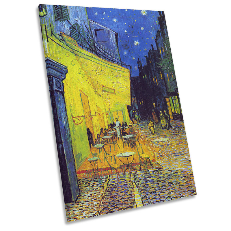 Van Gogh Cafe Terrace Place De Forum Arles - Wrapped Canvas Painting, 45.7cm H x 30.5cm W x 2cm D
