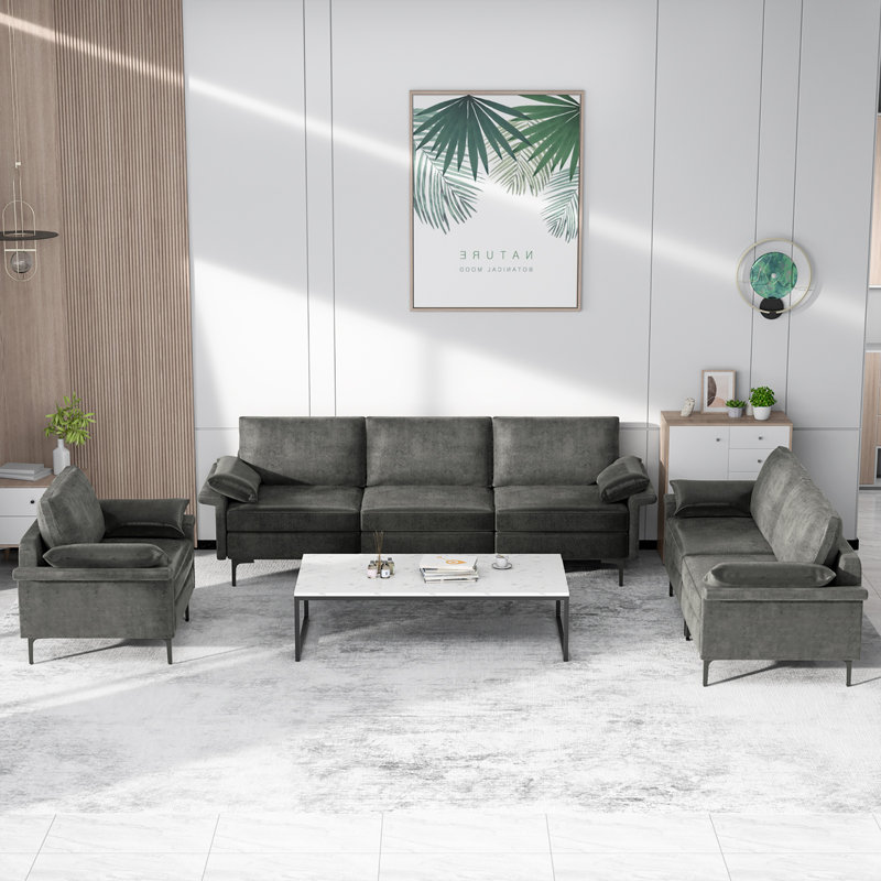Latoyah 100.5'' Upholstered Sofa, Gray Fabric
