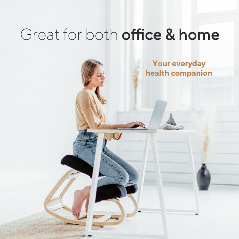 ErgoFlex Black Kneeling Office Chair with Durable Cushion Support