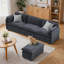 Canapé-lit modulable Cloud de 280 cm avec poufs combinables à volonté, en velours côtelé à motif de mèches de lanterne, pour un salon moderne.-1900796561-1898173698