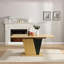 Table de salle à manger extensible de 61,81 po (46,46 po) avec rangement intégré, table en bois moderne avec structure en métal robuste et base en panneau de fibres à densité moyenne, plateau de table réglable pour la maison, la salle à manger et -111286414