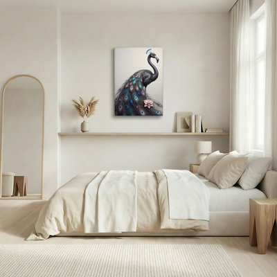 Plume de paon, reproduction d'art sur toile, ensemble de 1