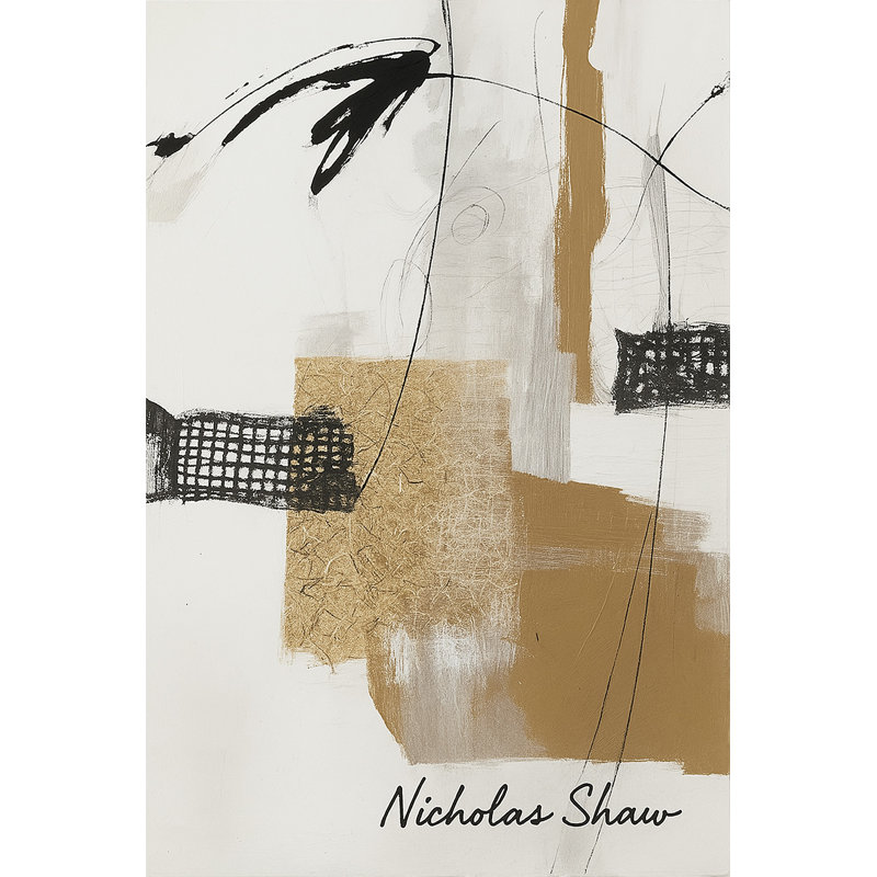 «Layered Marks» par Nicholas Shaw - Art mural sur toile tendue, H 48 po x l 36 po