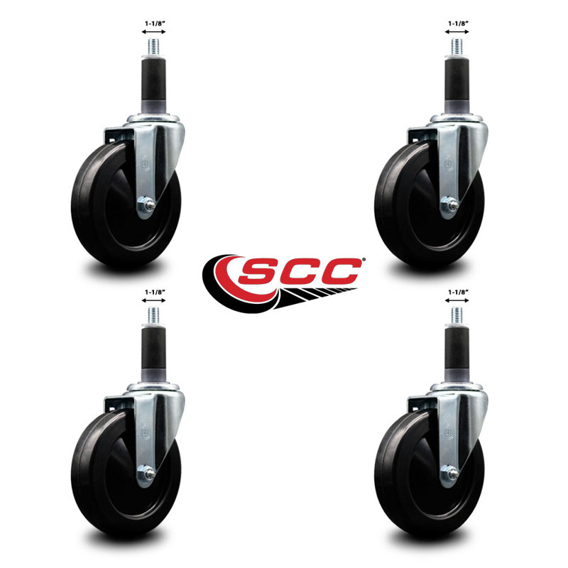 Ensemble de roulettes extensibles en caoutchouc souple de 1-1 / 8 po SCC