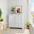 Tilted Laundry Hamper With Removable Basket, Hidden Laundry Hamper, Bathroom Laundry Hamper Storage Cabinet, Free-Standing Home Organizer, White