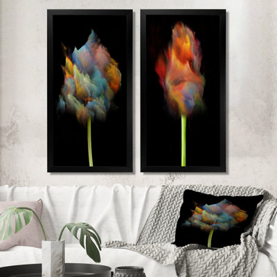 «Blooming Multicolor Fractal Flower VI», ensemble de 2 reproductions sur toiles