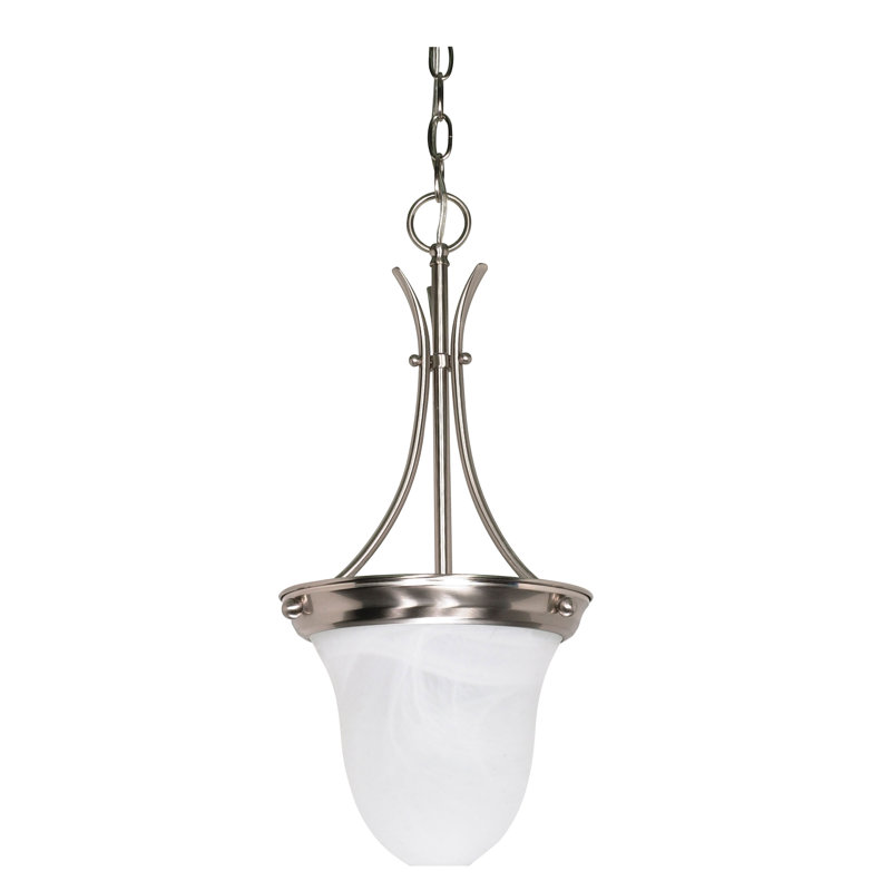 Chisolm 1 - Light Single Pendant, No, Brushed Nickel with Alabaster shade