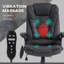 Fauteuil de massage BEIMO à 6 points de massage vibrant, dossier haut inclinable avec chaleur lombaire, revêtement en polyester noir profond-1042144888
