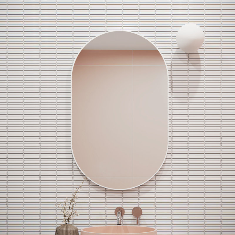 Modern & Contemporary Accent Bathroom / Vanity Dresser Mirror, 36" x 22", White