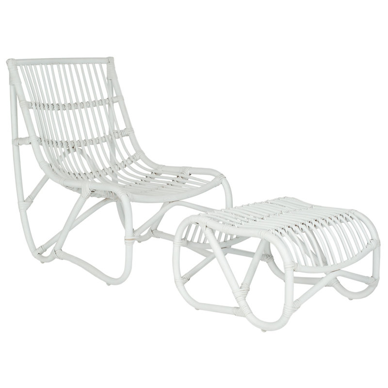 Fauteuil et repose-pieds Monteleone, Blanc