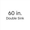 Gazsi 60" Double Bathroom Vanity Set With Grain White Engineered Stone Countertop Without Mirror
