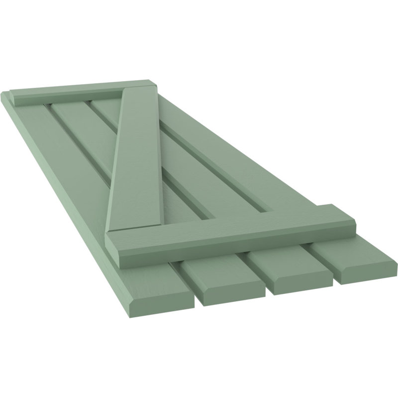 Volets de planche-n-lattes avec barre en Z (par paire) Americraft (2 lattes), Vert piste, 15 1/2", 80"