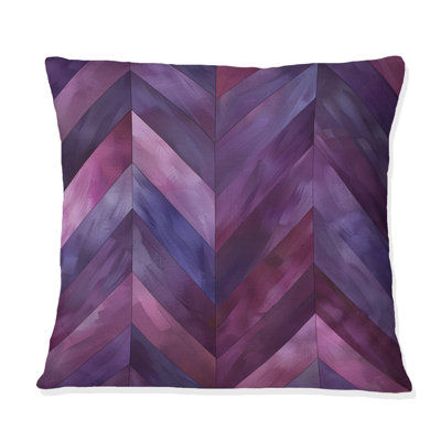 Coussin mauve Mid-Century Chevron I - Midcentury