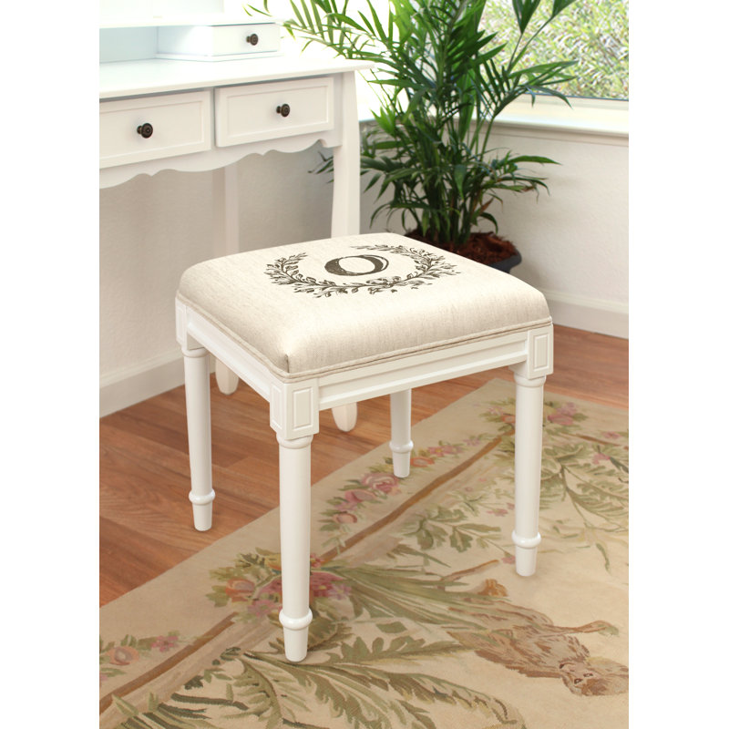 Initial O Vanity Stool, Initials A thru Z available