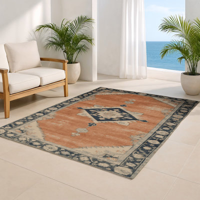 Tapis intérieur et extérieur brun Overdyed