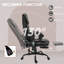 Fauteuil de bureau inclinable massant à hauteur réglable avec vibration et repose-pieds en similicuir noir de jais