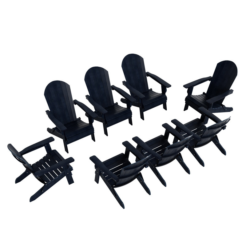 Chaise Adirondack pliante en plastique Arrlo, Marine
