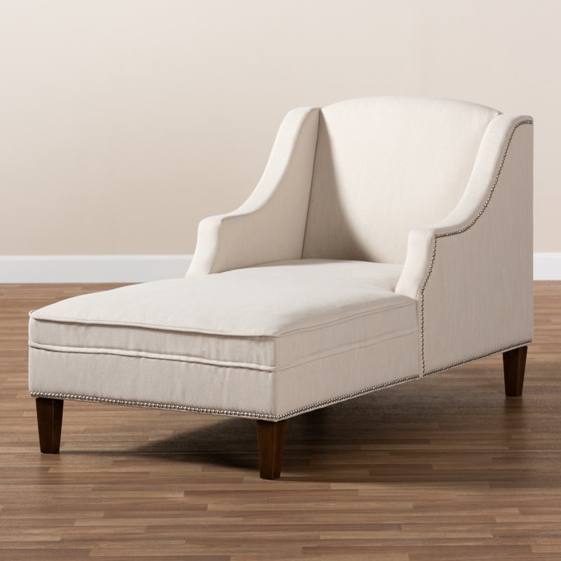 Michyla Upholstered Chaise Lounge, Beige