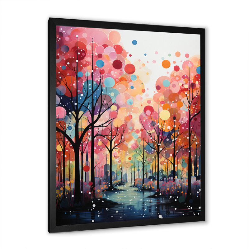 Palmiers Midcentury Collage II - art mural floral, salon, Cadre photo noir, H 20 po x l 12 po x P 1 po