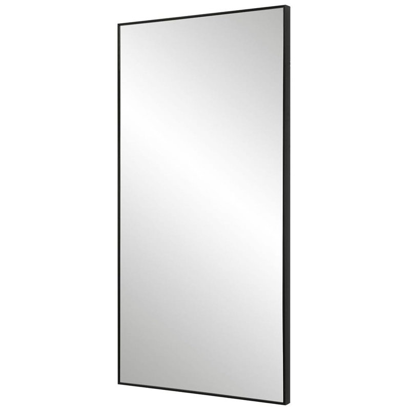  Miroir d'appoint à cadre rectangulaire noir, 40 po x 20 po, Noir