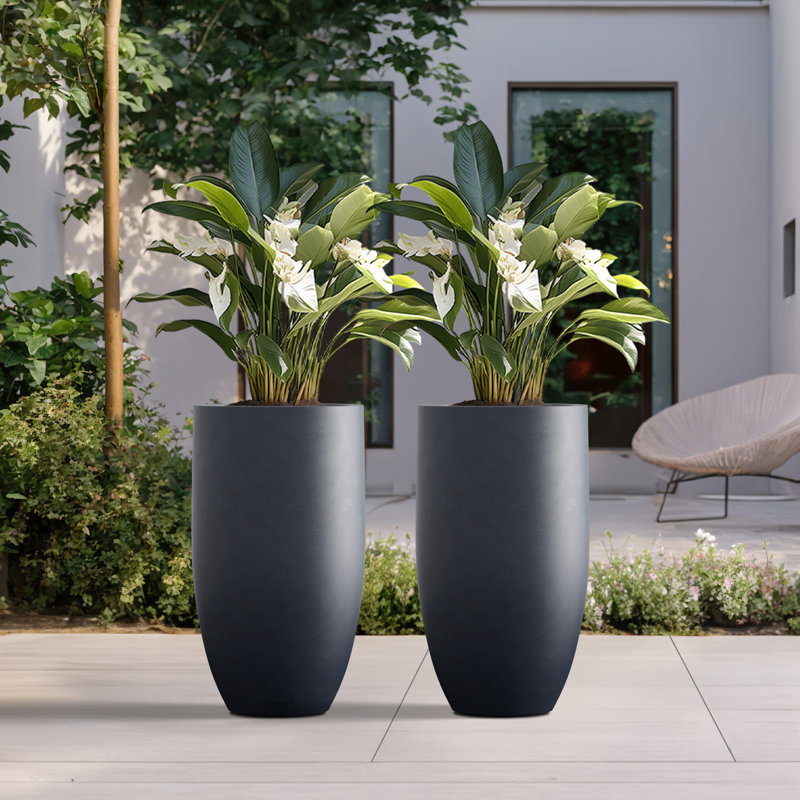 Gerasim Handmade Pot Planter, Granite Gray