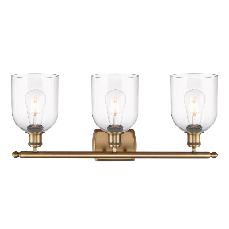 Anacaren 3 - Light Dimmable Vanity Light, Brushed Brass, Clear