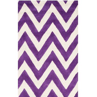 Sanyla Hand Tufted Wool Chevron Rug
