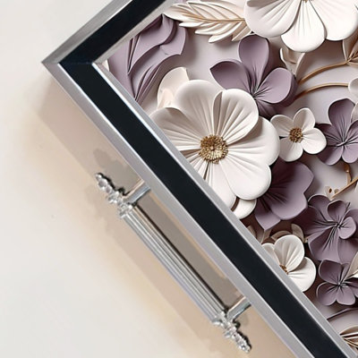 Elegant Glass Tray, 19.7 x 11.4 x 1.4 inches | 100% Durable Glass Construction | Easy to Clean with Damp Cloth | Ideal for Serving, Decorative Display, and Organizing | Stylish Addition to Home Décor