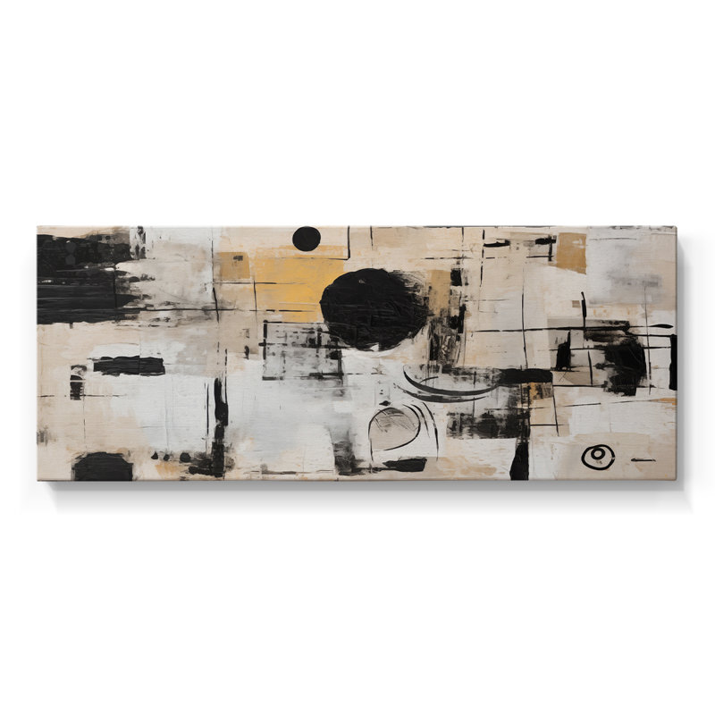 Série abstraite-CDIV- Toile tendue avec châssis - Prêt à accrocher, H 12 po x l 30 po