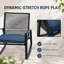 Two Person Outdoor Metal Rocking Bistro Set With Cushions And Side Table For Patio Relaxation