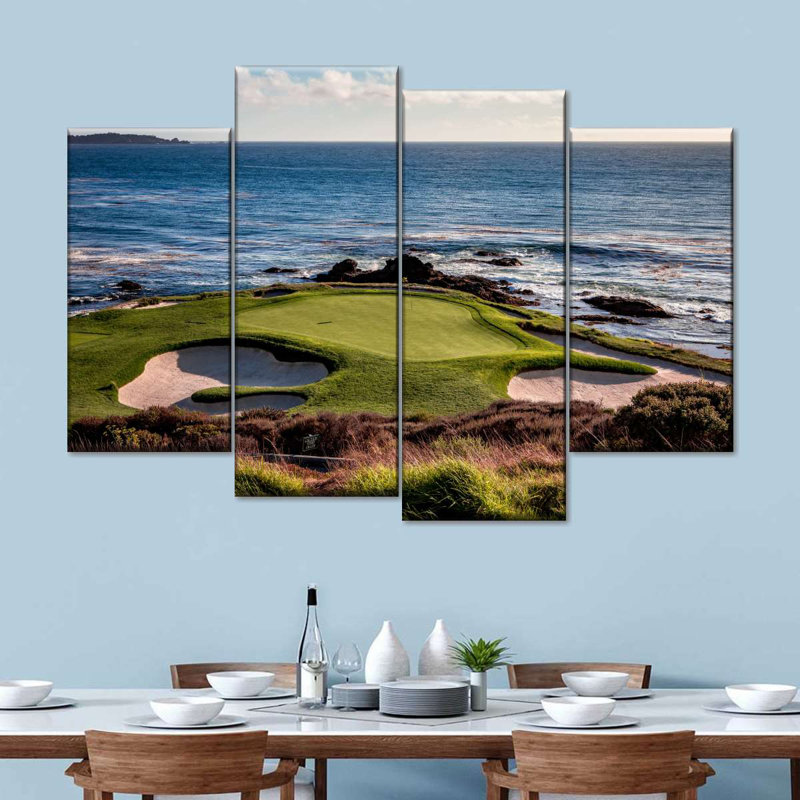 Ensemble de terrain de golf sur toile 4 pièces Golf California Coastline, H 54 po x l 84 po x P 1,25 po