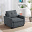 Fauteuil convertible tissé gris foncé 35 po Francesca