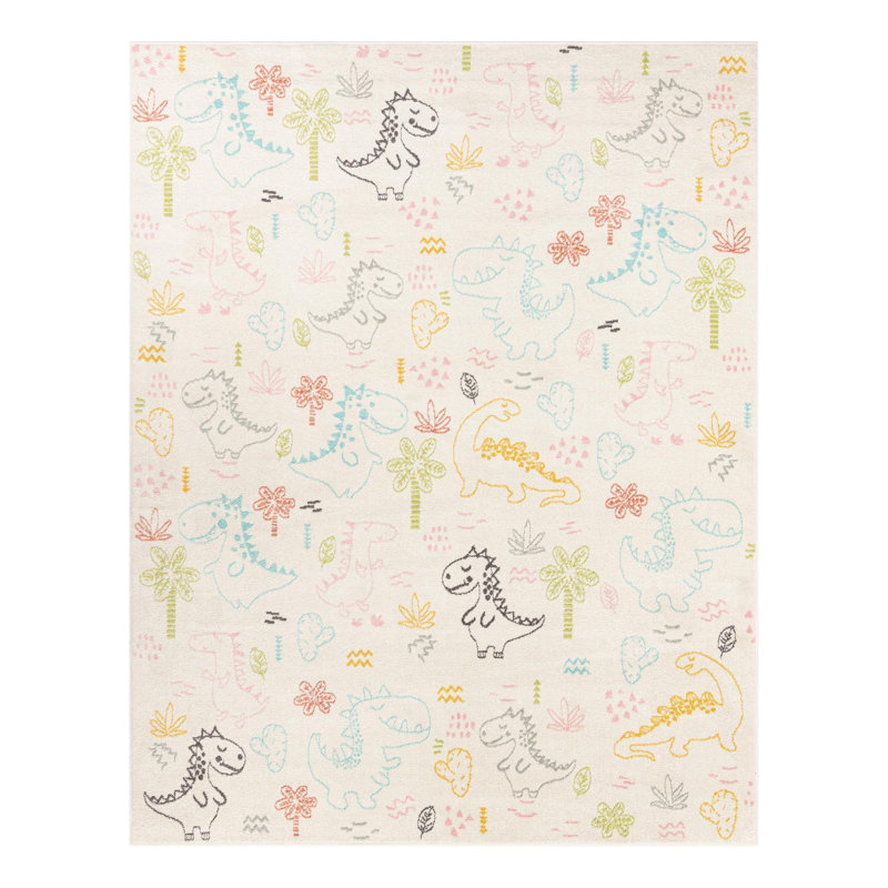Whimsy Machine Woven Polypropylene Plastic Rug, Rectangle 7'10" x 10'