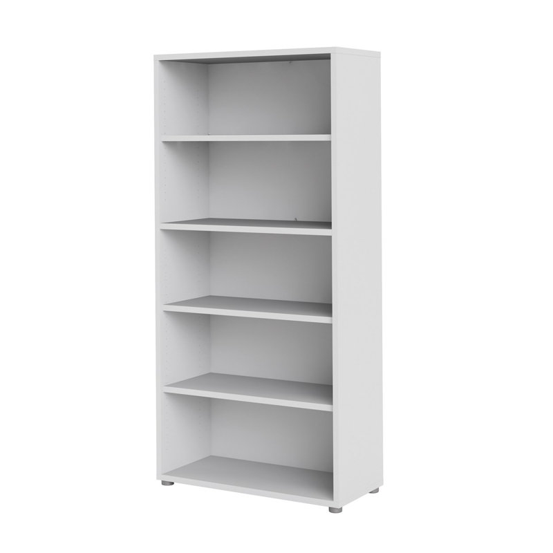 Longii Standard Bookcase, White, 186cm H x 89.2cm W x 40.1cm D