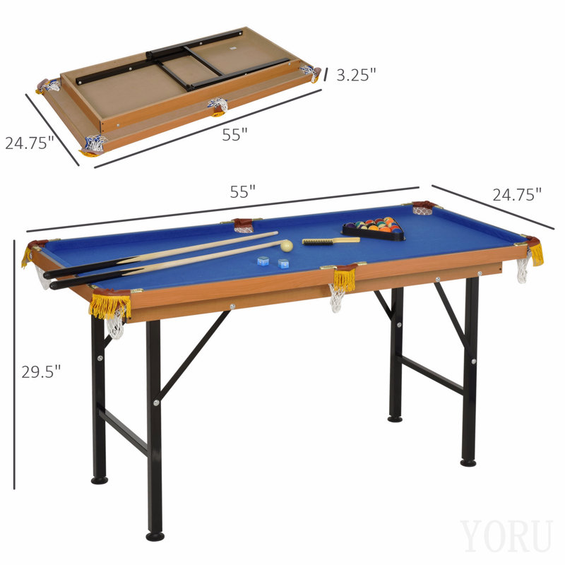 Table de billard pliante portative 55 "pour table de billard 55", Bleu