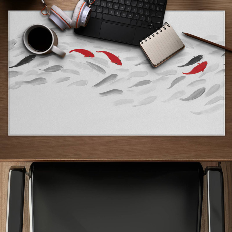 Swimming fish wave - 14.00"x24.25" Desk mat