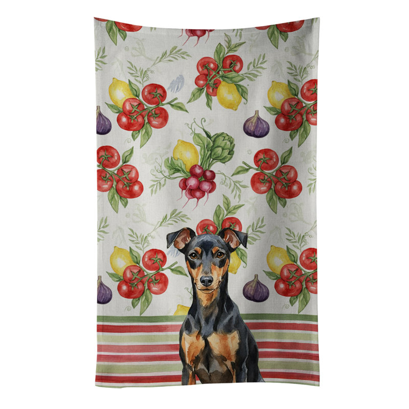 Manchester Terrier Vegetables Kitchen Towel, Manchester Terrier