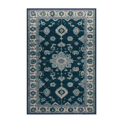 Tapis bleu lavé à la machine