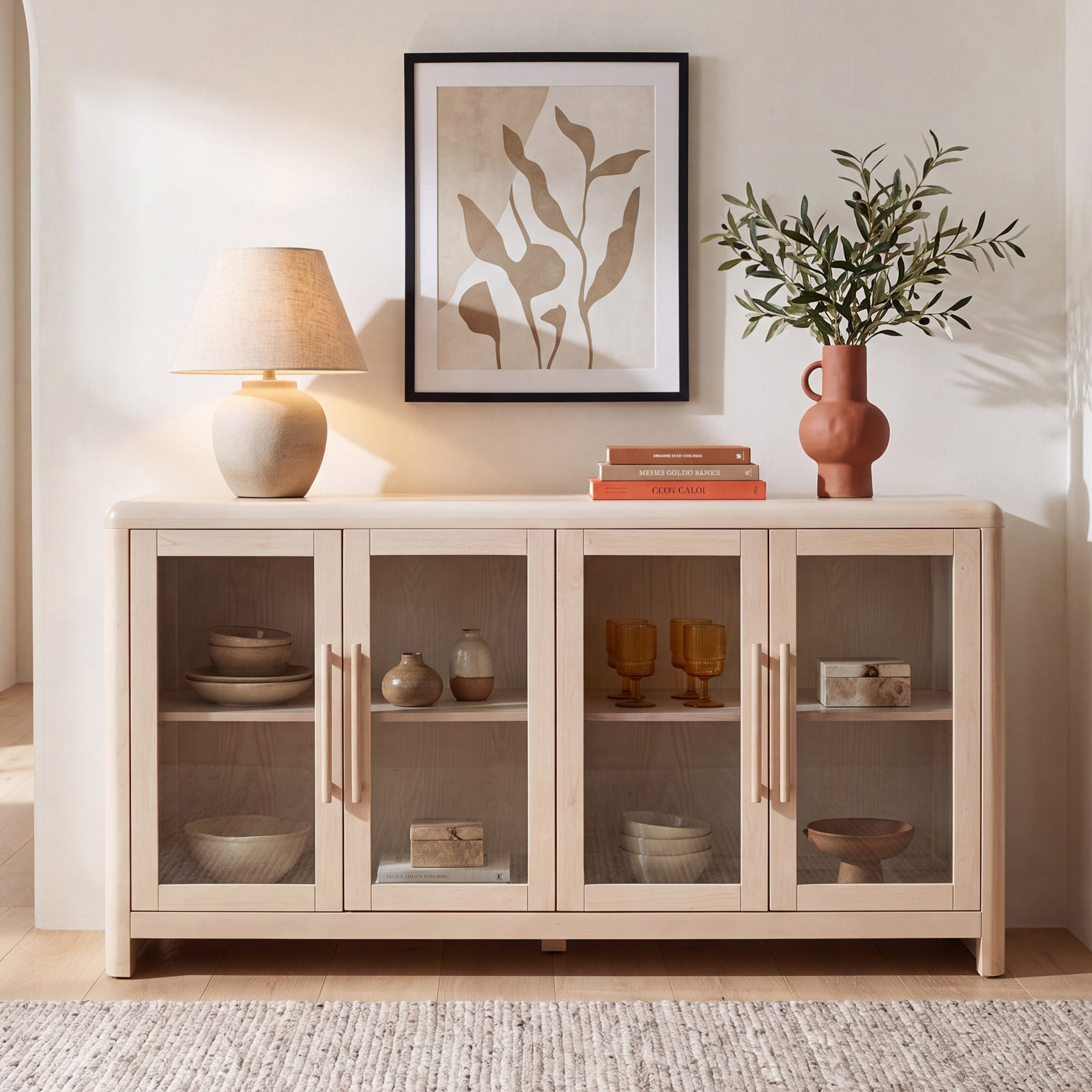 68'' Glass Door Sideboard