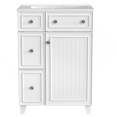 Armoire de salle de bain avec lavabo en céramique Athroom, 2 tiroirs, 1 porte