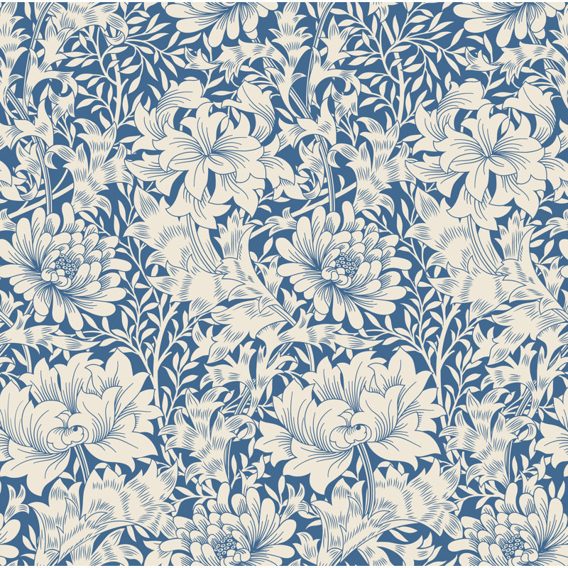 Padstow 10m x 50cm Matte Wallpaper Roll, Indigo Blue