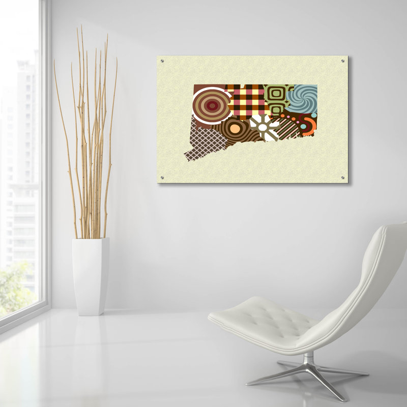 " Connecticut State Map " by Lanre Adefioyue, 24" H x 36" W x 0.2" D