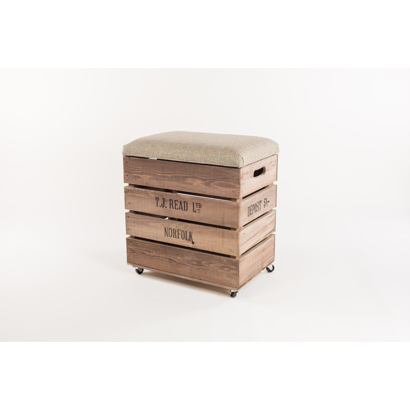 Ayaana 54cm Wide Rectangle Plaid Ottoman with Storage