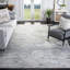 Tapis abstrait gris clair / bleu N'Keal-449118186-525112258