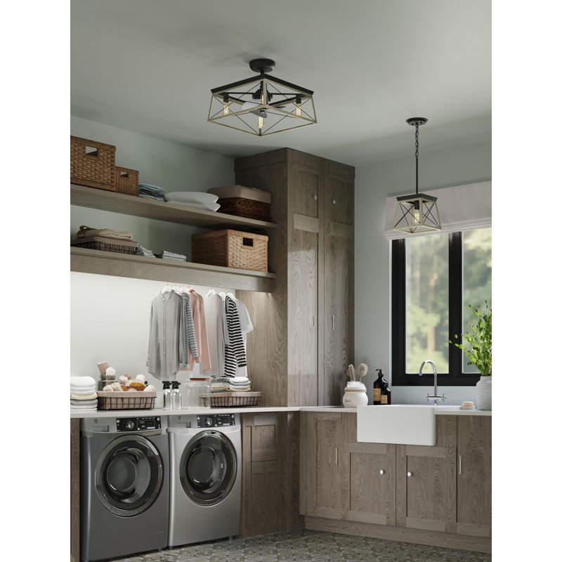 22'' Ceiling Fan with Light Kit, Black/Graphite
