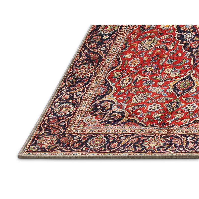 Tapis traditionnel rouge / noir Proietti, Rectangle 5 pi x 7 pi