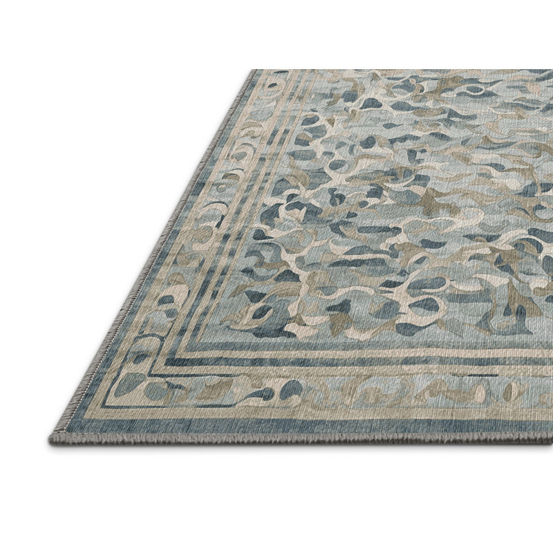 Machine Washable Gray Area Rug, Runner 2' x 4'